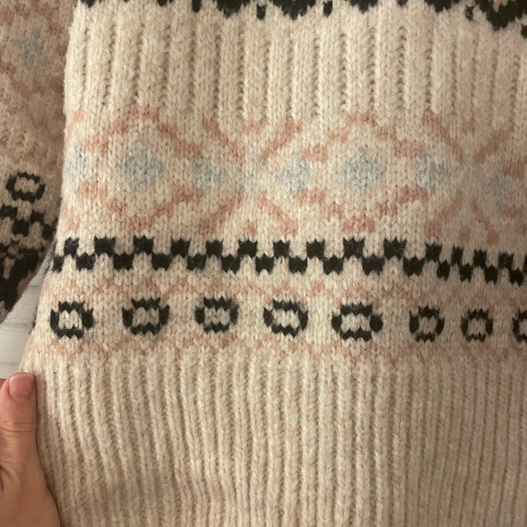NWOT ASTR the Label Maria Mock Neck Fair Isle Sweater M - Picture 4 of 10